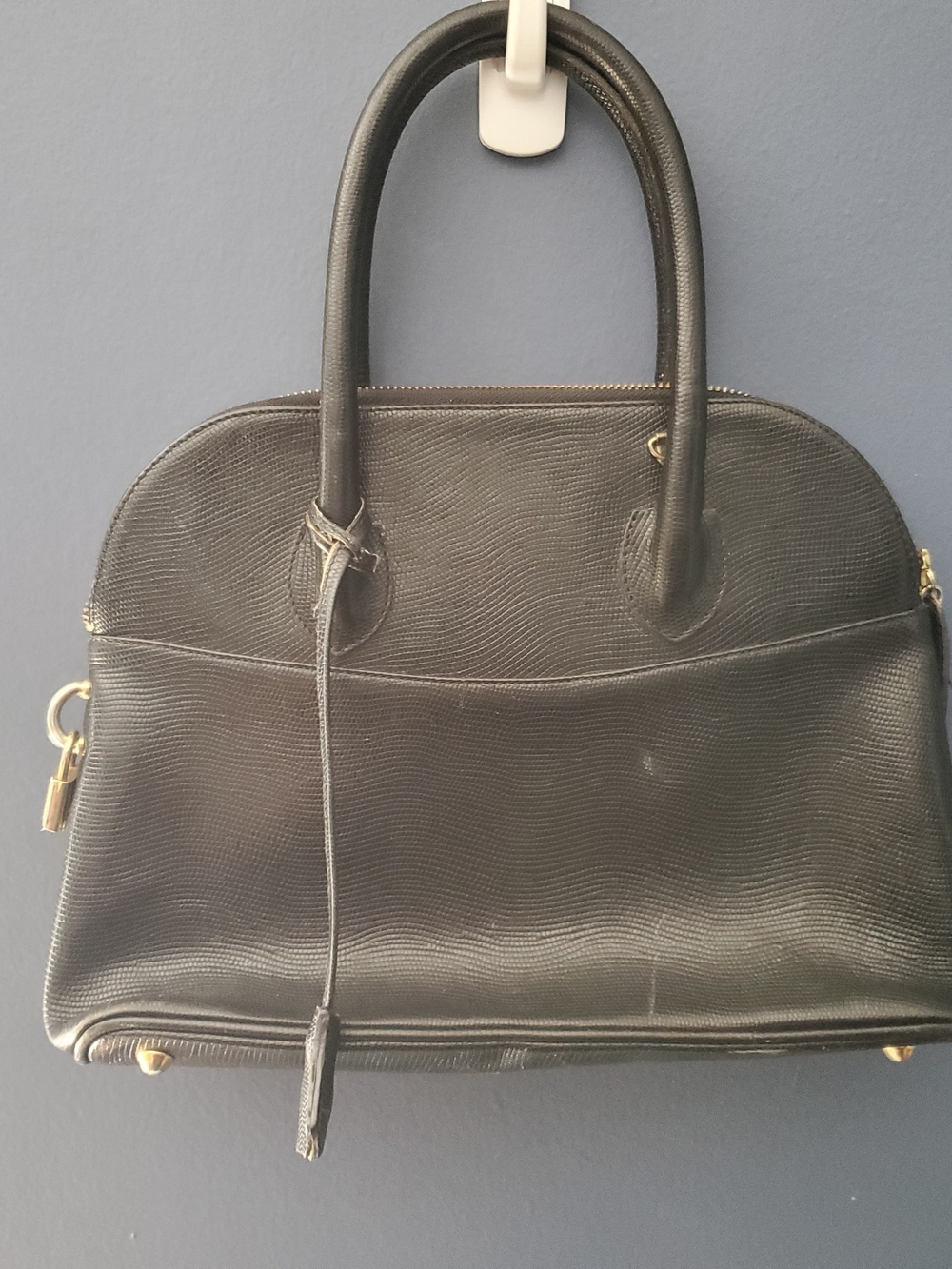 Neiman Marcus Classic Black Purse with Gold Accents Pre-Owned